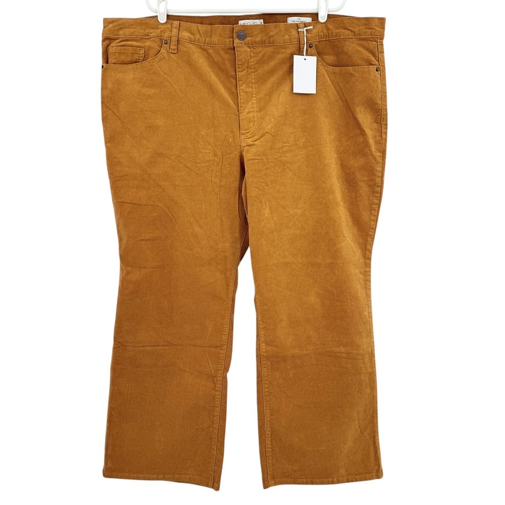 Jessica Simpson Women's Lily High Rise Bootcut Camel Corduroy Pants Sz 26WS NWT